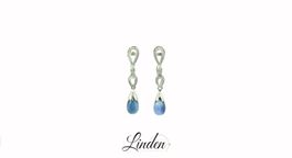 Ohrringe 750 Weissgold Blaustein Diamant