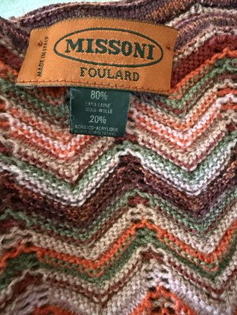 Missoni Schal Wolle Mix Zickzack Muster Rosa Bordeaux