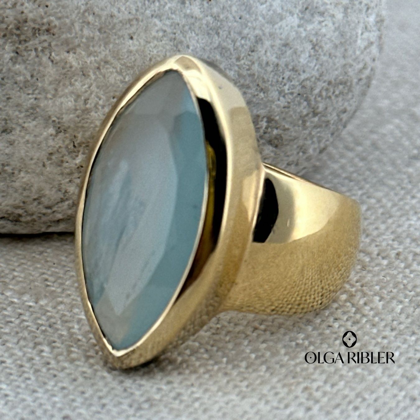 Olga Ribler Anelli: Silber Ring 925 mit Aquamarin Grösse 56 – Nuovo (secondo la descrizione) da Luzern venduto da Schmuckoutlet
