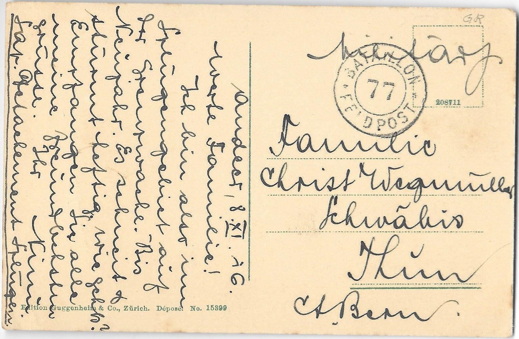 Ansichtskarten: Andeer Hotel Fravi Feldpoststempel – Gebraucht aus Olten von clotaldi 1