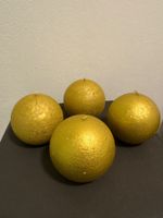4 Kugel Kerzen 11cm hoch