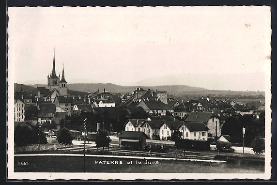 Cartoline postali: AK Payerne, Panorama pres de la gare – Usato da Berlin venduto da bartko-reher