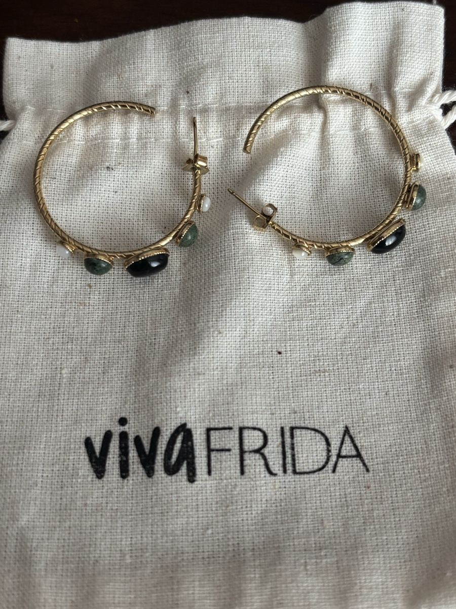 Orecchini pendenti & Orecchini a lobo: VIVA FRIEDA Creolen mit Halbedelsteinen – Nuovo (secondo la descrizione) da Pratteln venduto da sab_whk9 1