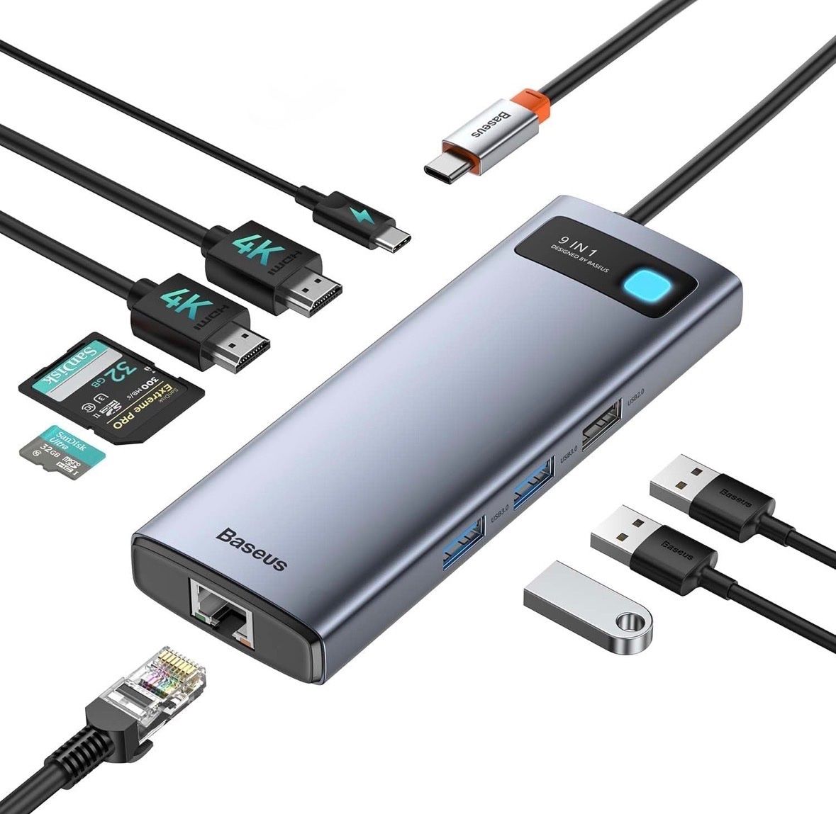 Baseus Dockingstation: Baseus 9 in 1 Docking Station USB C – Gebraucht aus Lachen SZ von Lachen-8853