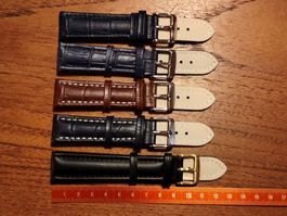 5 x 20mm Bracelet de montre en cuir