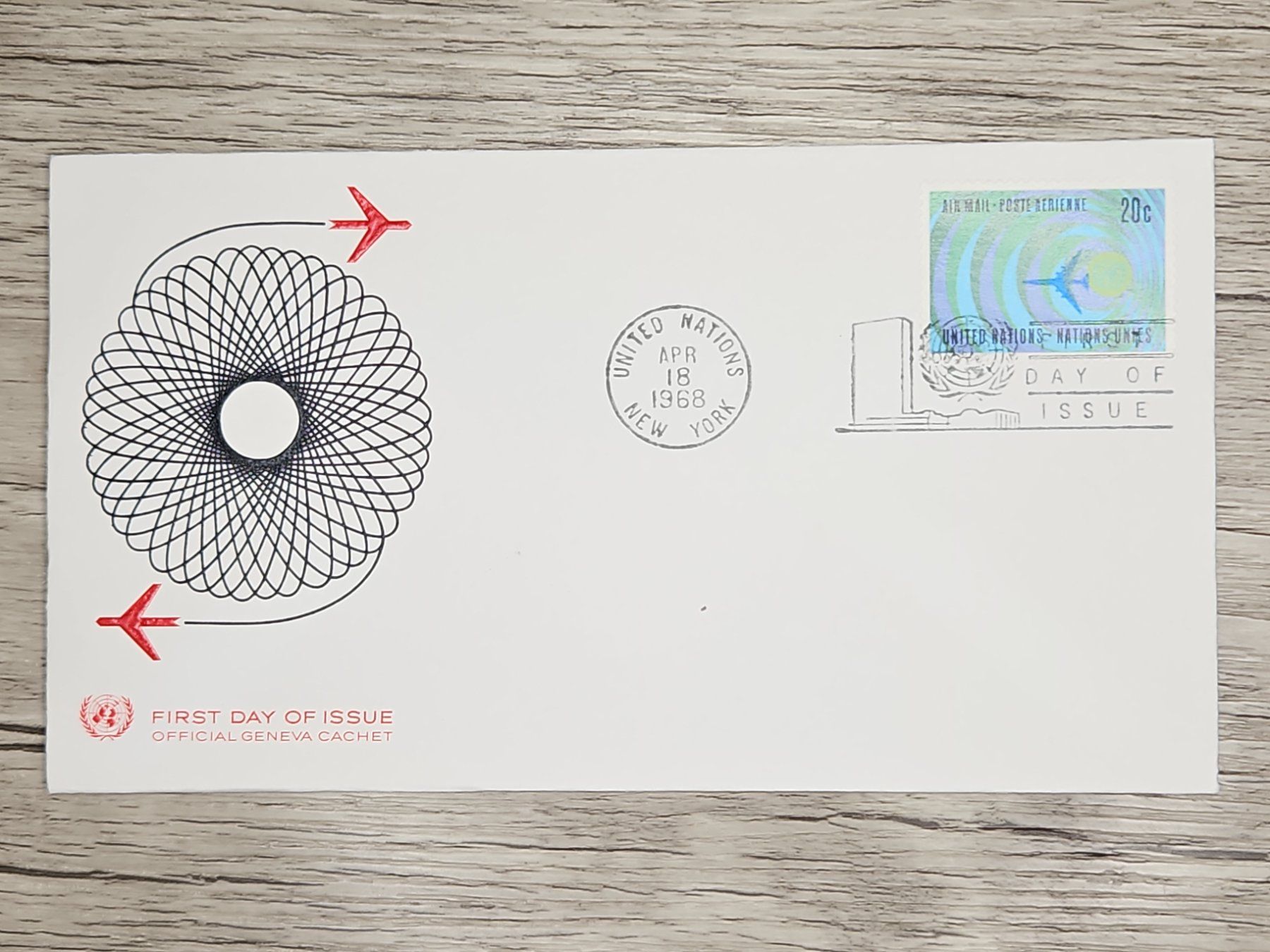 Alle Briefmarken: CL22 Enveloppe + Timbre UN / USA 1968 – Gebraucht aus Cousset von Patrick_Collections