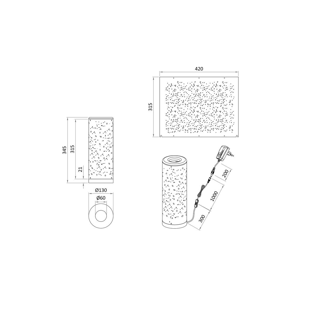 Lampade: LED Tischleuchte, Stoff, 35 cm Höhe – Nuovo (secondo la descrizione) da Kreuzlingen venduto da Smart-Light 3