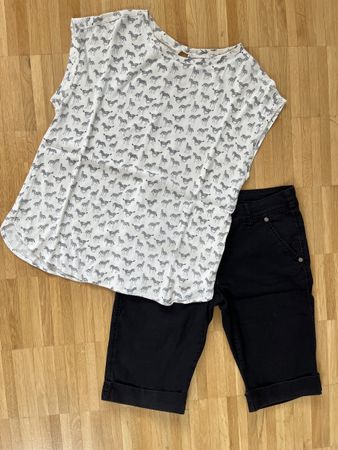 Shorts mit Viscose Bluse Gr 36
