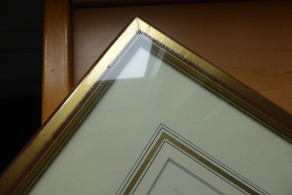 Tableau Relief En Albâtre 'Engelsreigen' - Cadre Baroque Doré - Dimensions 50x25 Cm - Occasion