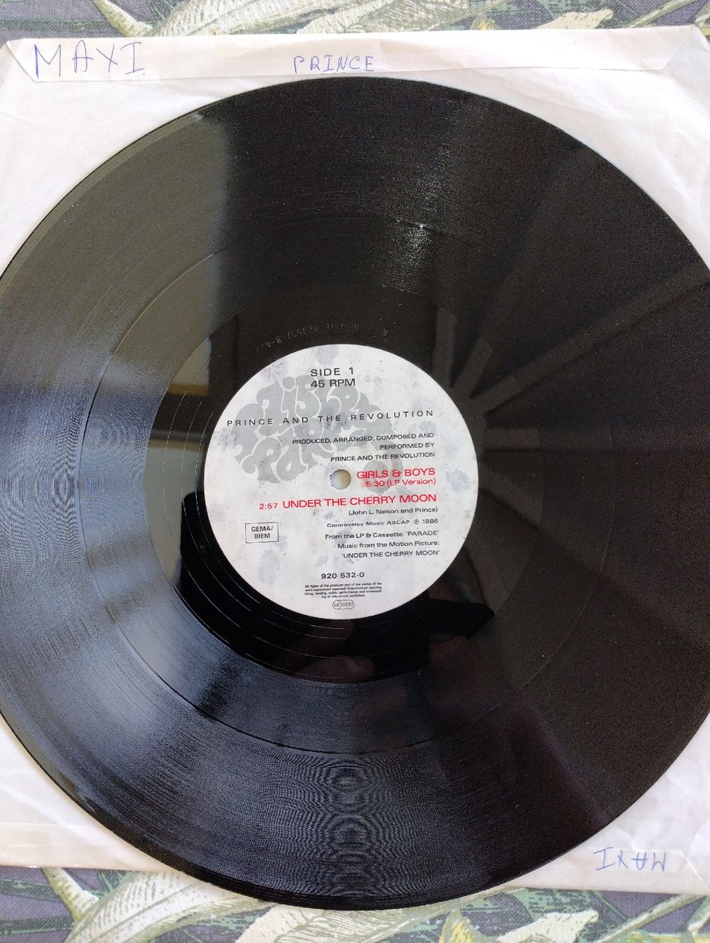 Dischi in vinile: Maxi 45 tours Prince - Under the Cherry Moon, – Usato da Reconvilier venduto da mpa_7b2k