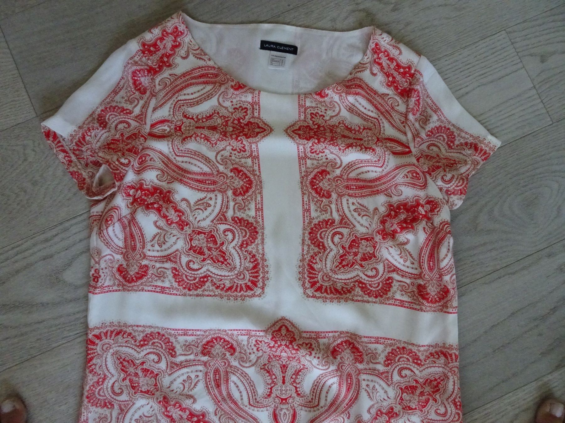 Vestiti: Kleid Seide rot weiss Gr. 40 – Nuovo (secondo la descrizione) da Winterthur venduto da Riiita 2