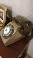 Téléphone à cadran rétro vintage brun/beige 📞