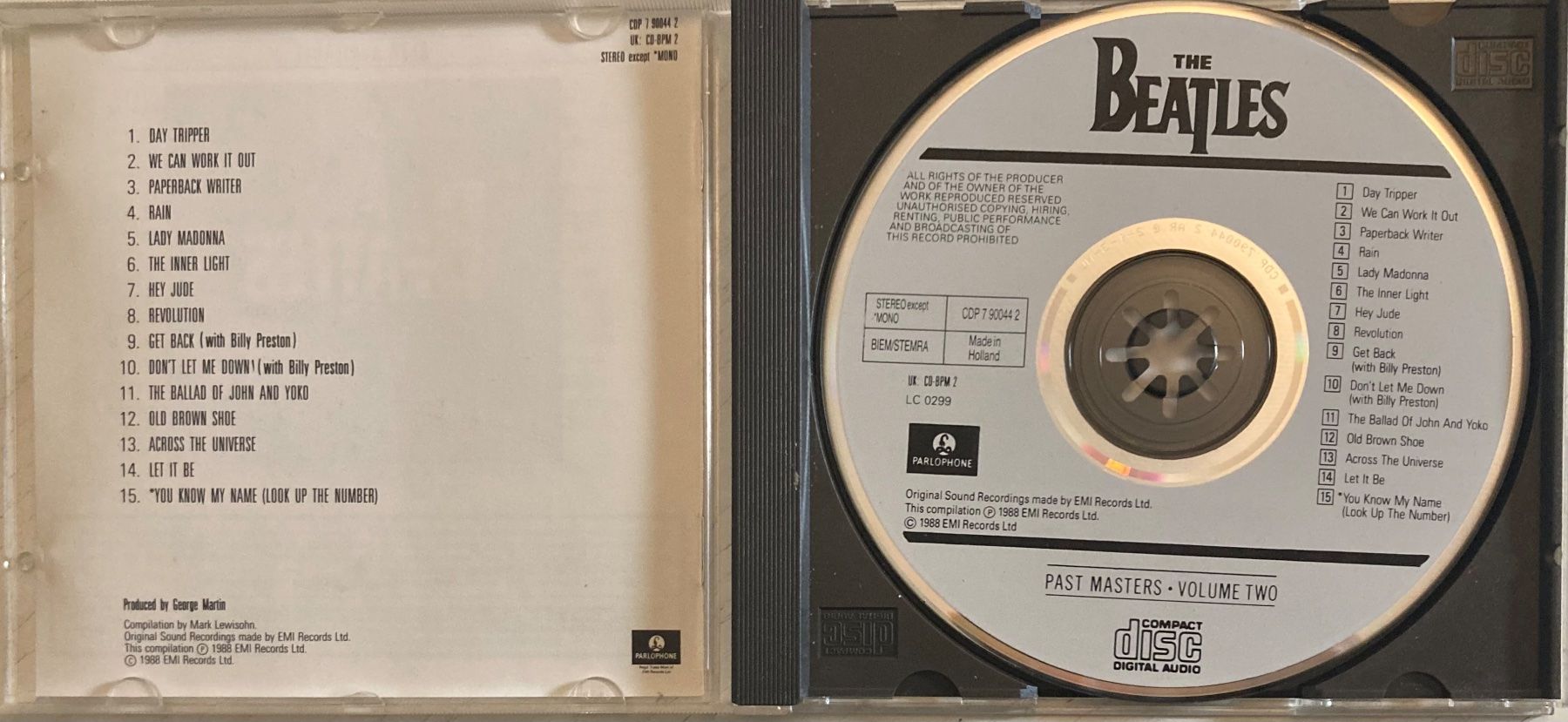 CD: THE BEATLES - PAST MASTERS - VOLUME TWO – Usato da Poliez-Pittet venduto da Newtown-Records 2