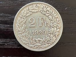 1 x 2 Franken Schweiz 1920 – zirkuliert