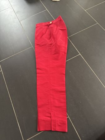 Seide Peserico Damenhose in leuchtendem Rot, Gr. 34