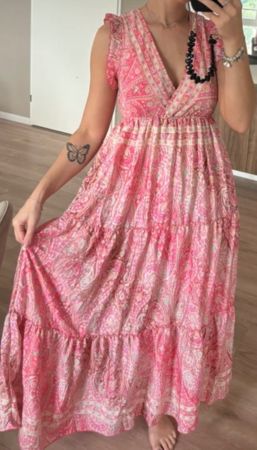 Wunderschönes Boho Seidenkleid im Lagenlook!
