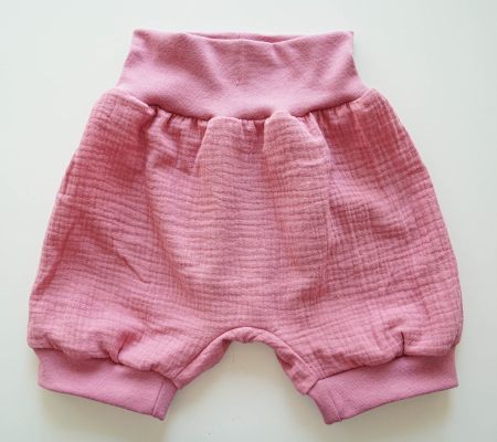 Kurze Pumphose aus Musselin - Rosa/Pink 98/104 - NEU