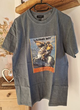 Cooles T-Shirt mit Print, Grau, Grösse S, Top Zustand!