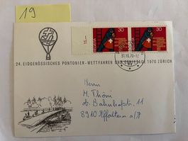 Postkarte 24. eidgenössisches Pontonier-Wettfahren, 1970