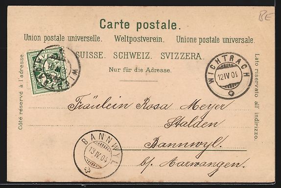 Cartoline postali: AK Interlaken, Am Höhenweg, 1904 – Usato da Berlin venduto da bartko-reher 1