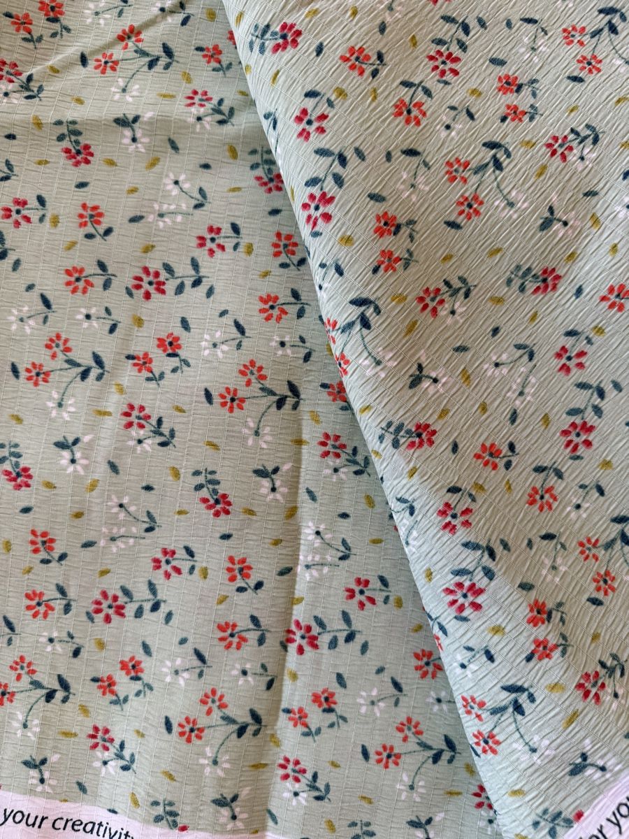 Tessuti: Stoff mit Blumenmuster hellgrün neu – Nuovo e nell'imballaggio originale da Zürich venduto da sha_vw65 1
