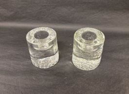 Zwei Kerzenhalter aus Glas neu