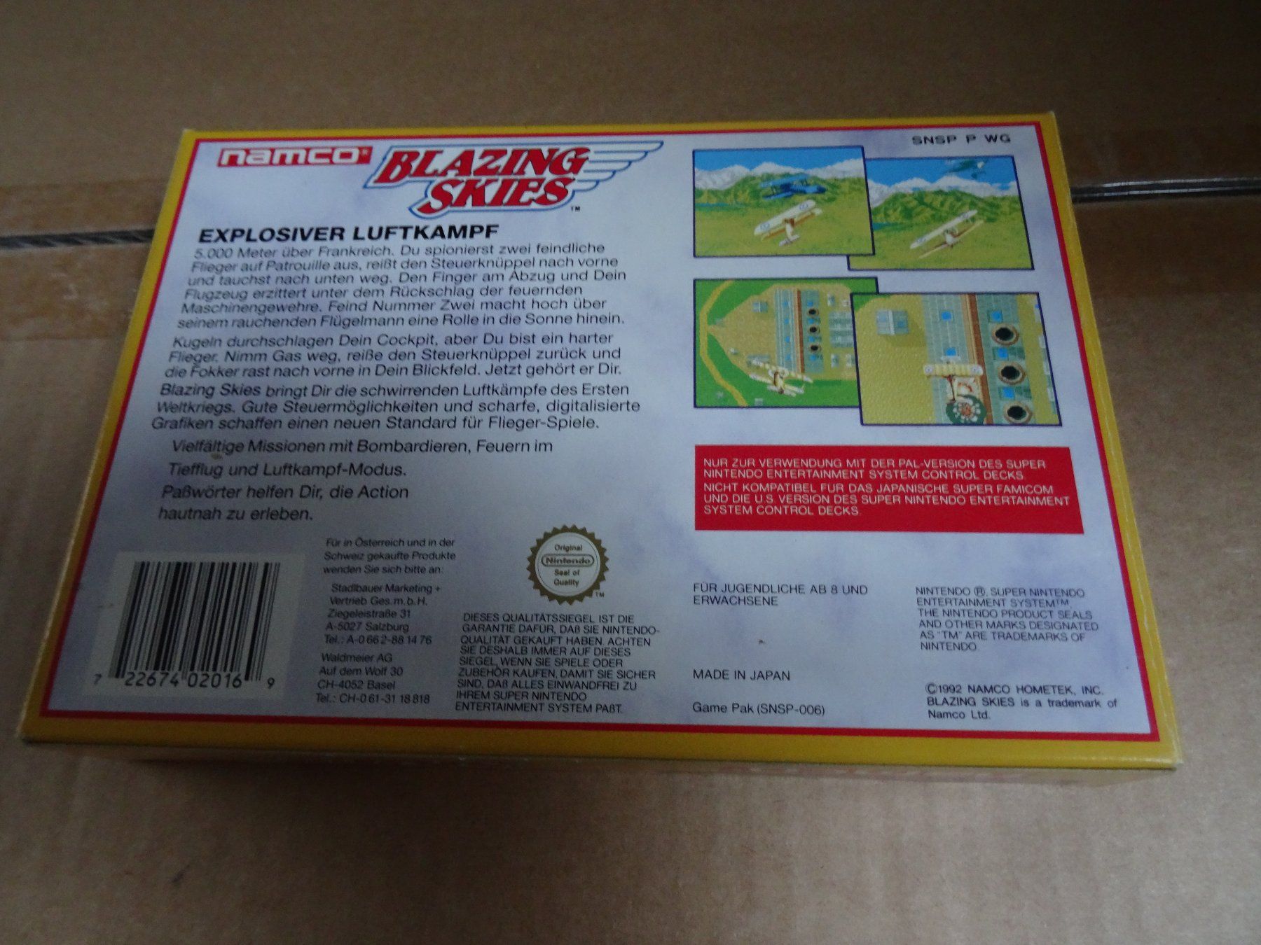 Nintendo Giochi: Blazing Skies SNES OVP – Usato da Olten venduto da Disc-Ausverkauf 1