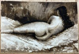 liegender Akt, signiert Otto Huber 1961      (ID b5035)