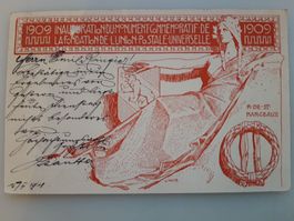 Postkarte zur Einweihung des Weltpostdenkmals in Bern 1909