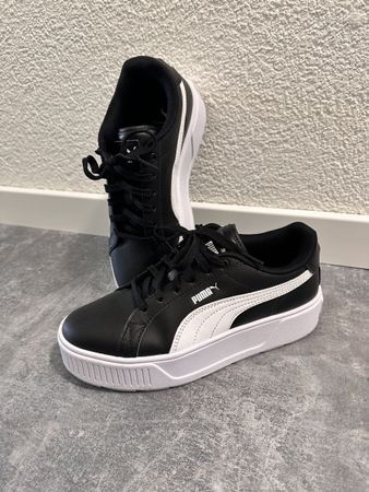 Puma Platform Sneakers, Size 38, Black/White - Like New