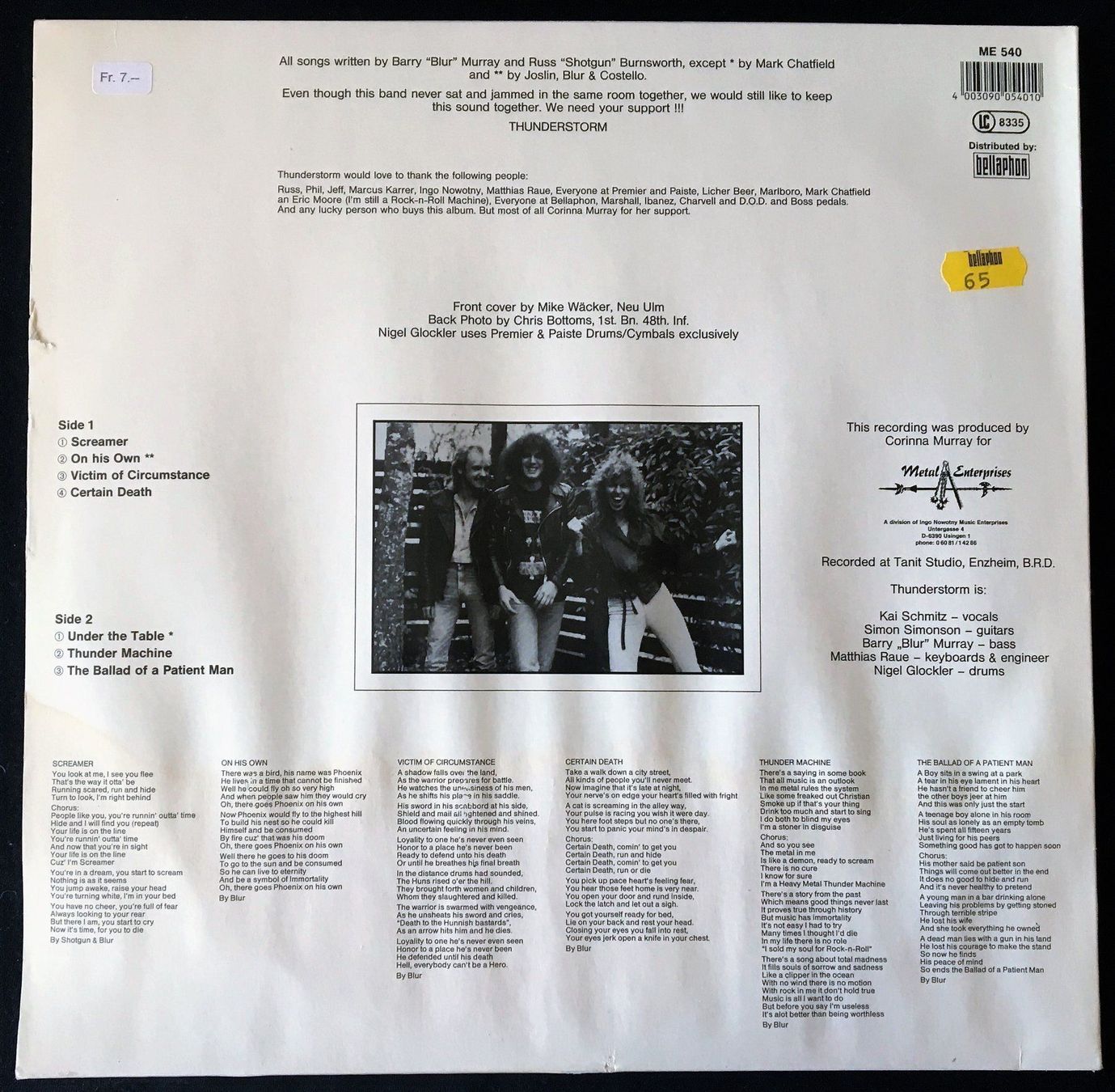 Schallplatten: Thunderstorm – S.N.A.F.U. - LP - 1989 - First Press – Gebraucht aus Uster von Zardodel 1