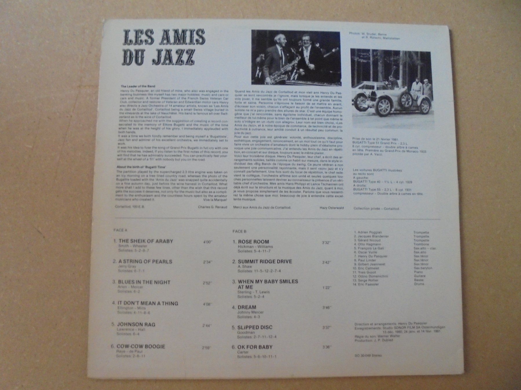 Schallplatten: Les amis du Jazz " Bugatti Time " LP Schweiz – Gebraucht aus Crissier von Promopost 3