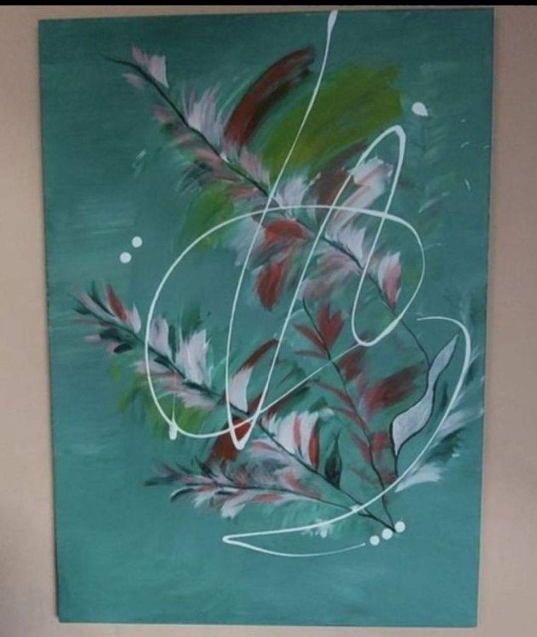 Tableaux: Gemälde Federdesign Grösse 50x70 handmade  – Neuf (Voir description) à Riehen par Steinbock1970