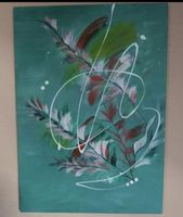 Gemälde Federdesign Grösse 50x70 handmade 
