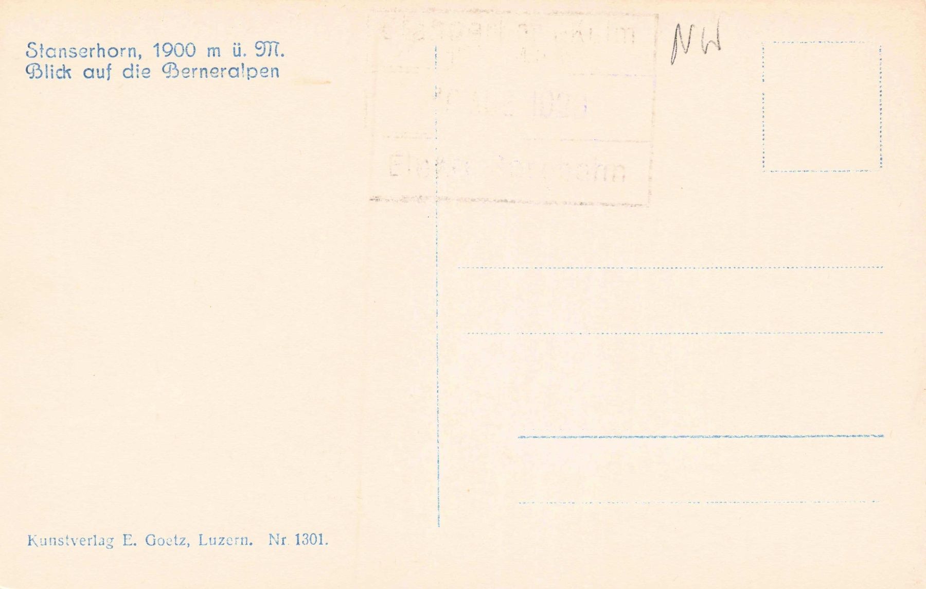 Cartoline postali: Stanserhorn berneralpen – Usato da Biasca venduto da Blenio71 1