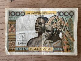 1000 Francs Westafrikanische Staaten, Jahrgang 1962, Selten