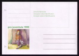 1999_zu J353_Pro Juventute_Adress-Etikette Clown “NICOLO”!**