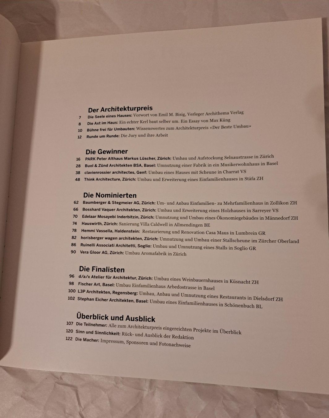 Bücher: Der beste Umbau - Schweizer Architekturpreis – Gebraucht aus Basel von Patiscat 1