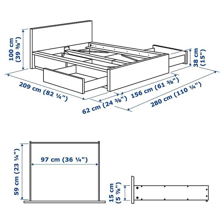 Betten: Ikea MALM Bettgestell inkl Schubladen, Lattenrost  – Gebraucht aus Wädenswil von mel_pk6f 2
