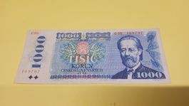 1000 Kčs Tschechoslowakei Banknote 1985, Top Zustand!