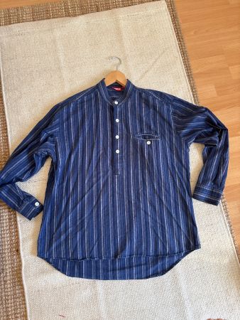 Herren Hemd Krähe blau gestreift