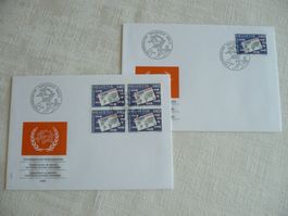 UPU 1989 Erg.-wert SBK 15 2 FDC (4er-Bl. + Einzelw.)