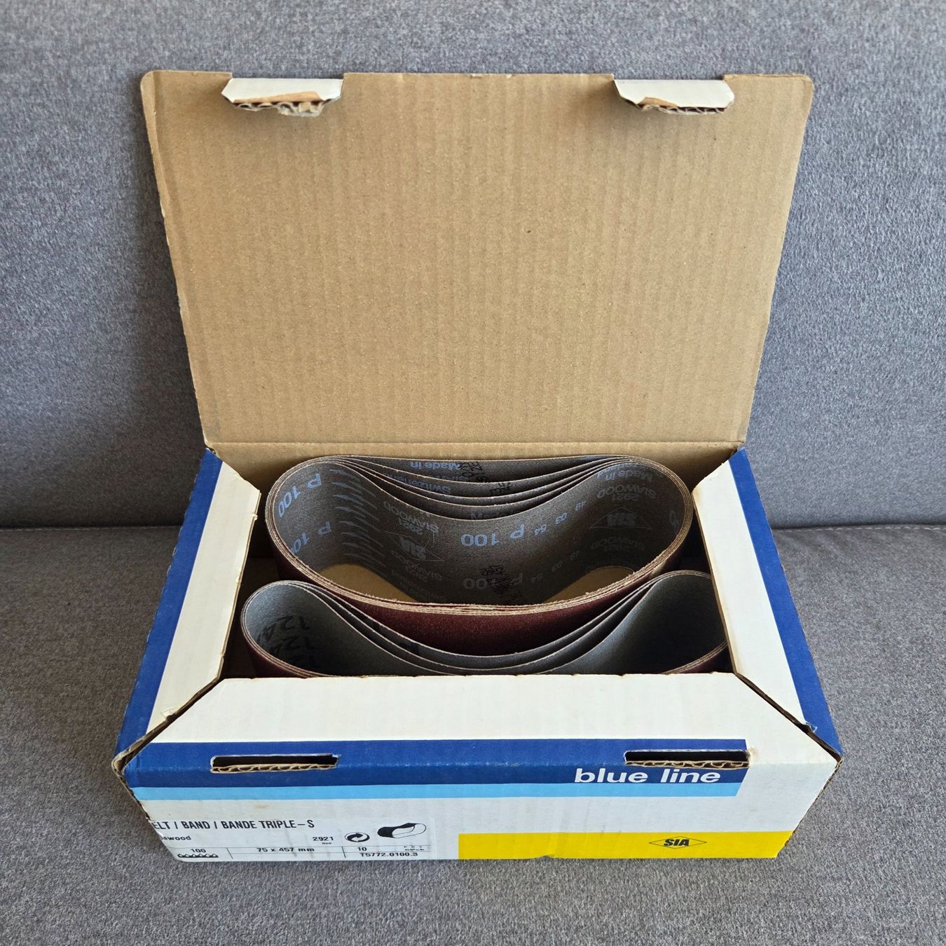 Smerigliatrici & Lucidatrici: Blue line Schleifband Körnung 100 & 120 – Nuovo e nell'imballaggio originale da St.Gallen venduto da Its.eli035 1