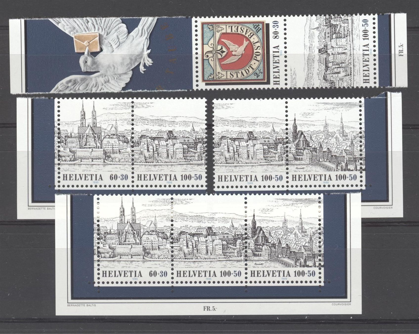 Alle Briefmarken: Basler Taube 95 4 Zusammenhängende postfrisch – Neu (gemäss Beschreibung) aus Uster von giorgiotr