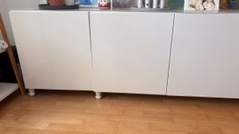 PAX Sideboard weiss Glanz und Glasplatte