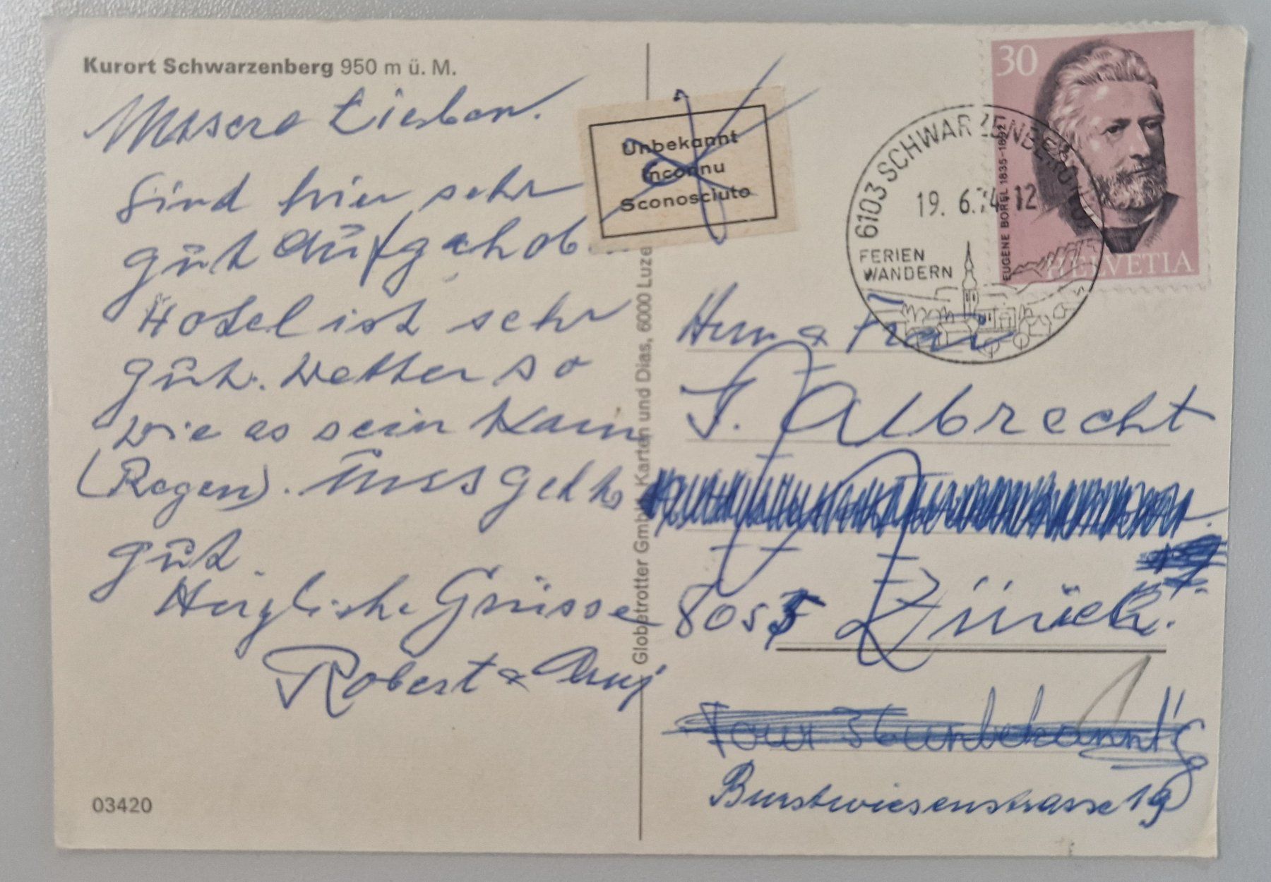 Ansichtskarten: Kurort Schwarzenberg 1974 – Gebraucht aus Melchnau von Arthurius 1