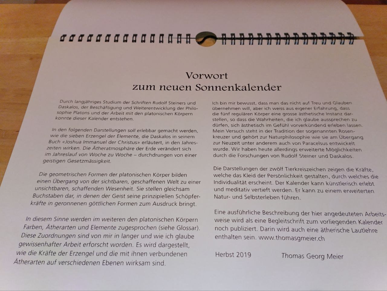 Calendari: Platonischer Sonnenkalender T.G.Meier – Usato da Zezikon venduto da Mercataro 2