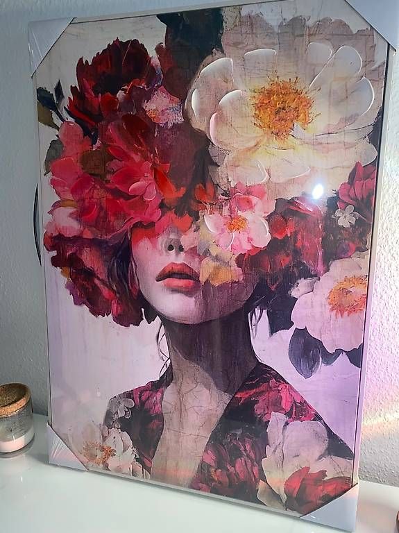 Dipinti: Tableau femme fleurs – Usato da Bellevue venduto da flo_28nw 3