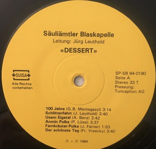 Dischi in vinile: Säuliämtler Blaskapelle - Dessert (LP) – Usato da Grüningen venduto da azulmarron 2