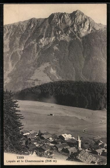 Cartoline postali: AK Leysin, Panorama et le Chamossaire – Usato da Berlin venduto da bartko-reher